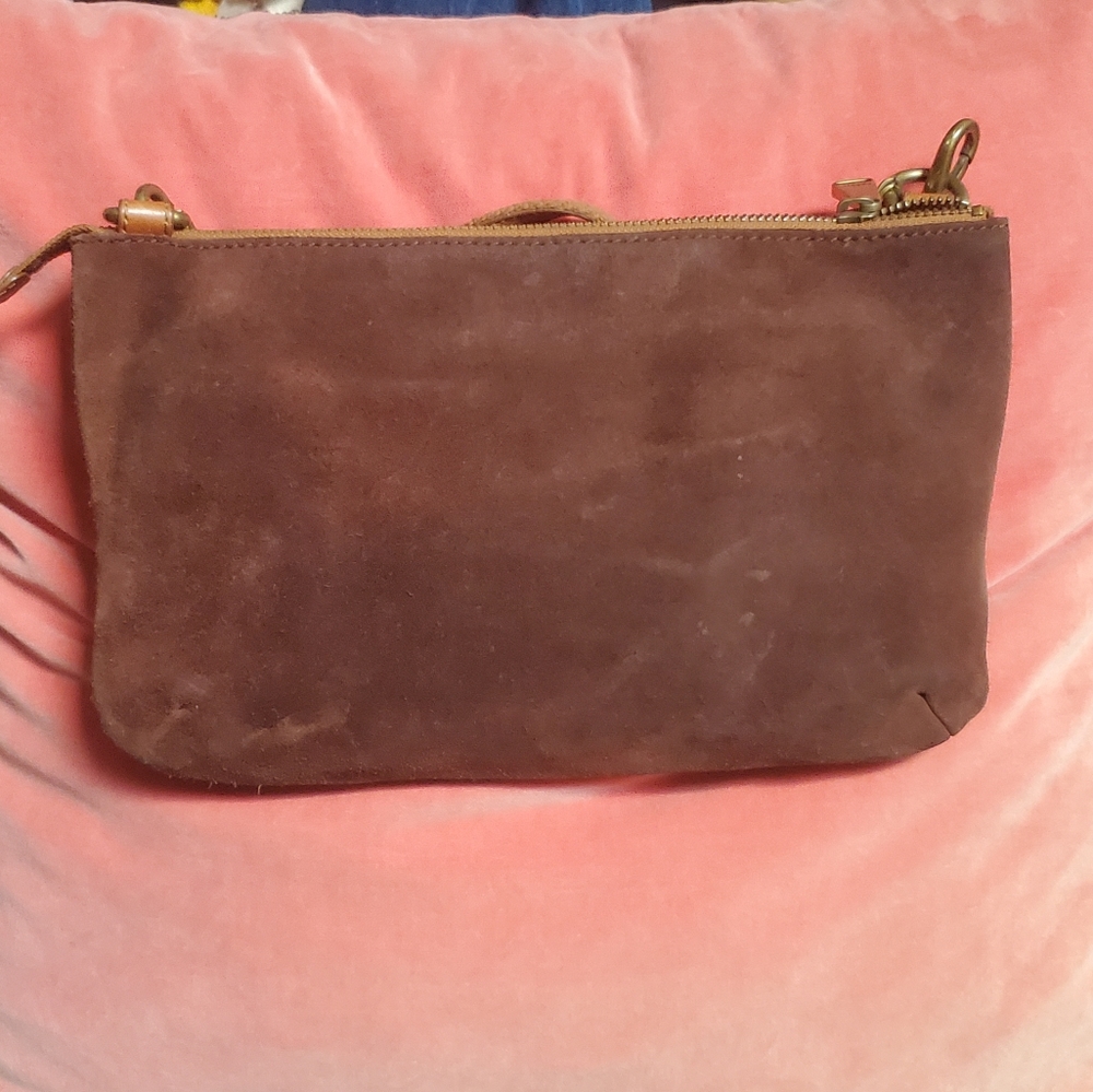 FOSSIL Hobo Shoulder Bag Purse Brown Leather & Suede Boho Festival - Picture 6 of 10